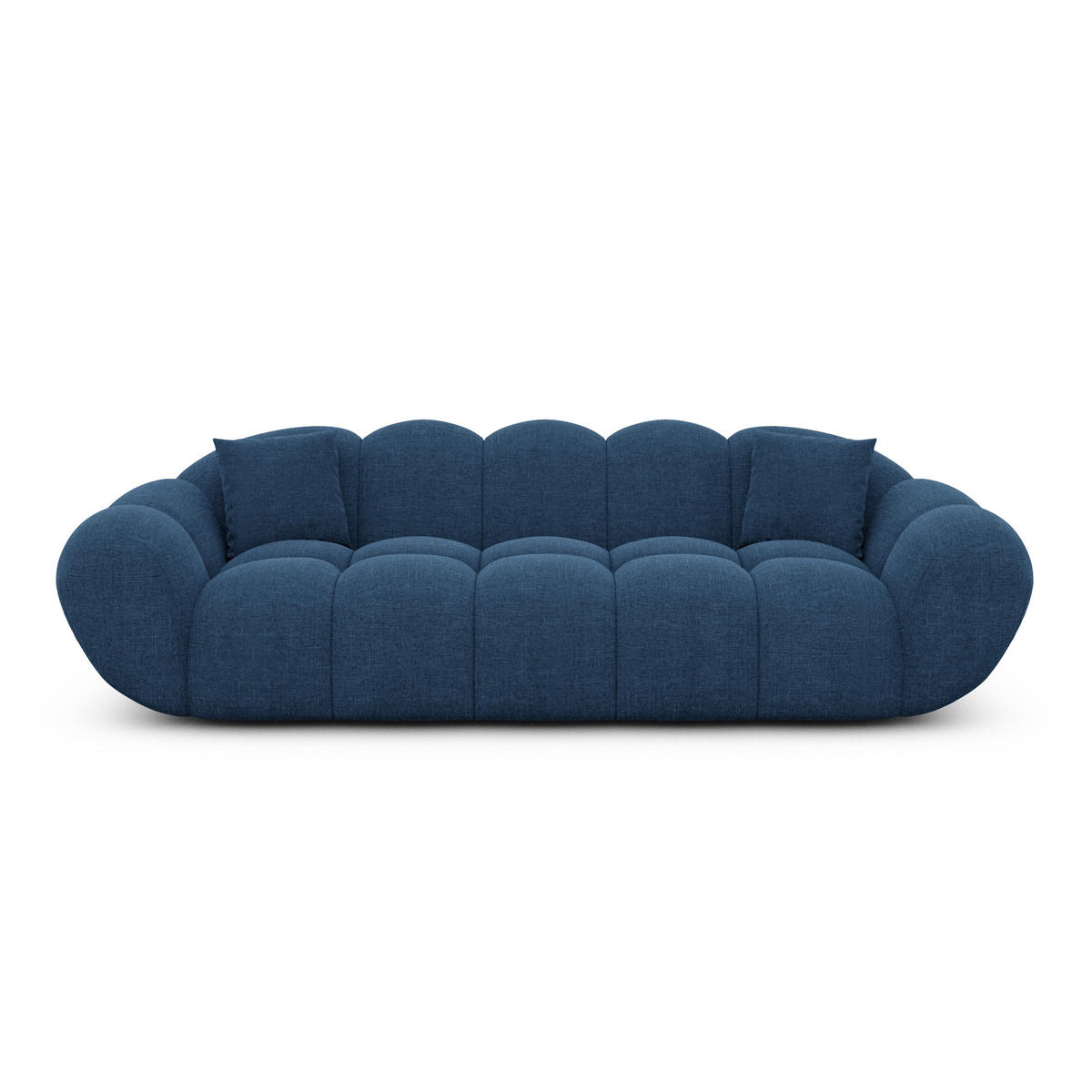 3-SITZER-SOFA Liva Dunkelblau Strukturstoff - Dunkelblau, Textil (223/70/93cm) - VAROYAL