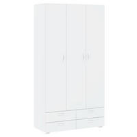 KLEIDERSCHRANK Basic Weiß 110,7 / 52 / 214 cm - Silberfarben/Weiß, Holz/Holzwerkstoff (110.7/214/52cm) - Feldmann-Wohnen