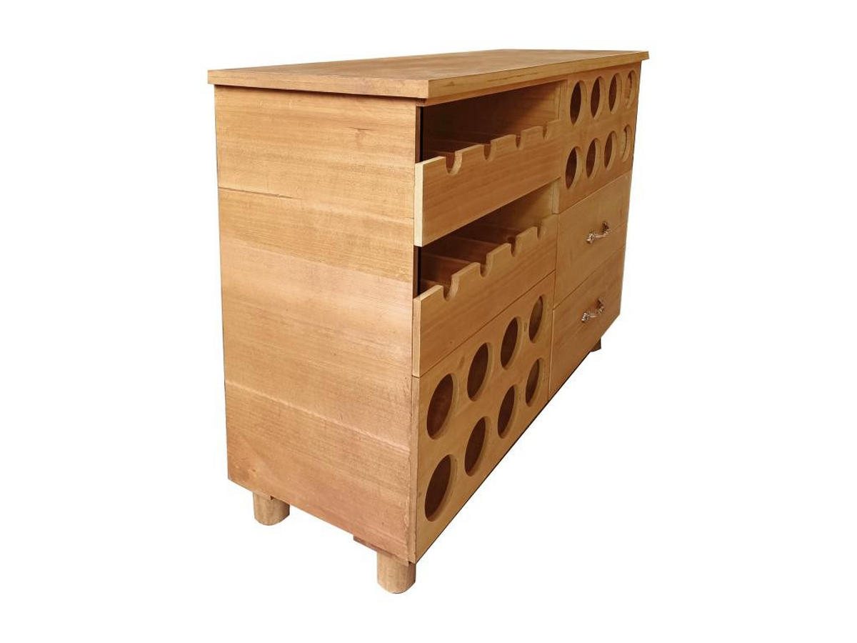 FLASCHENREGAL - Tannenholz & MDF - 90 x 32 x 69 cm - Holzfarben - RIOJA - Naturfarben, Holz (32/69/90cm) - Vente-Unique