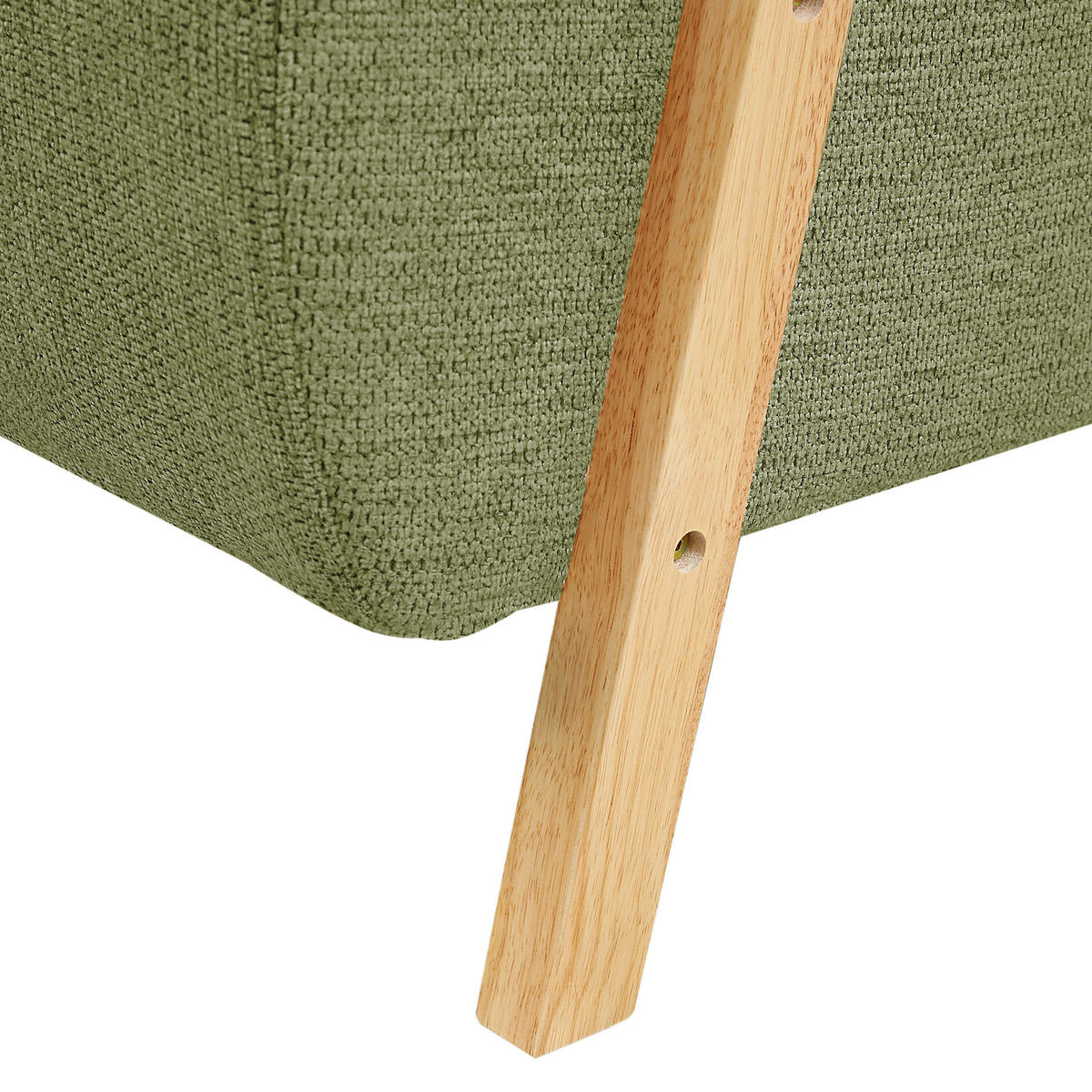 SESSEL Grün Lesja - Hellbraun/Grün, Textil (77/79/90cm) - Beliani