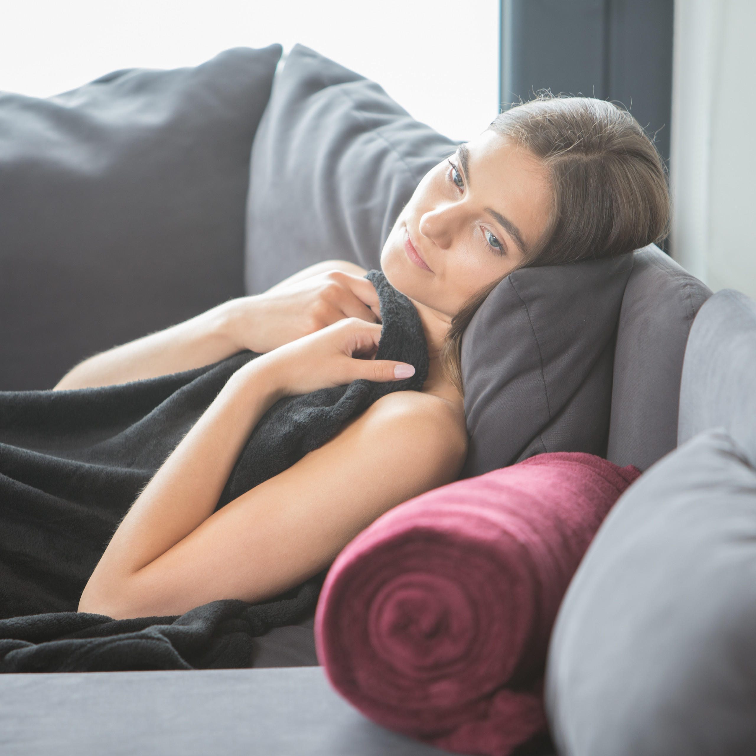KUSCHELDECKE - Schwarz, Textil (200/220cm) - Relaxdays
