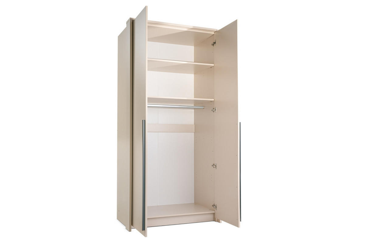 KLEIDERSCHRANK GENEVE 105/217/65 cm in Weiß Matt - Weiß, Holzwerkstoff (105/217/65cm) - Deine Möbel 24