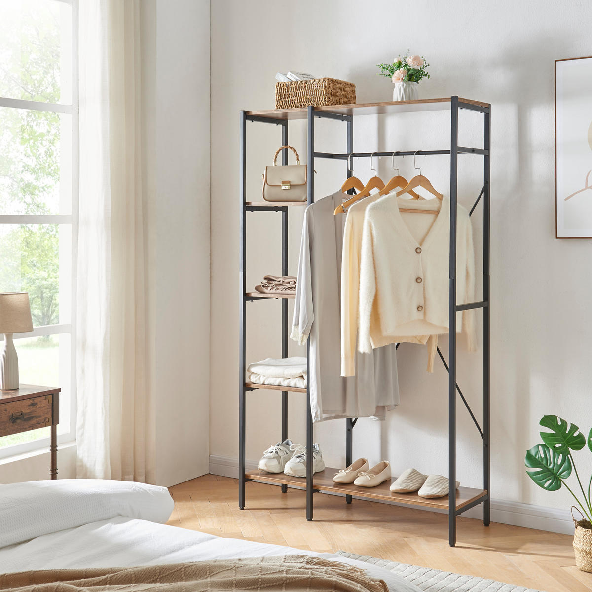 GARDEROBENSTÄNDER Hvidovre - Schwarz, Metall (100/170/35cm) - [en.casa]