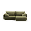 ECKSOFA rechts Torino aus Samt hellgrün 3 Sitzplätze - Hellgrün, Textil (170/220cm) - Micadoni