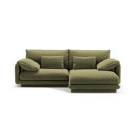 ECKSOFA rechts Torino aus Samt hellgrün 3 Sitzplätze - Hellgrün, Textil (170/220cm) - Micadoni
