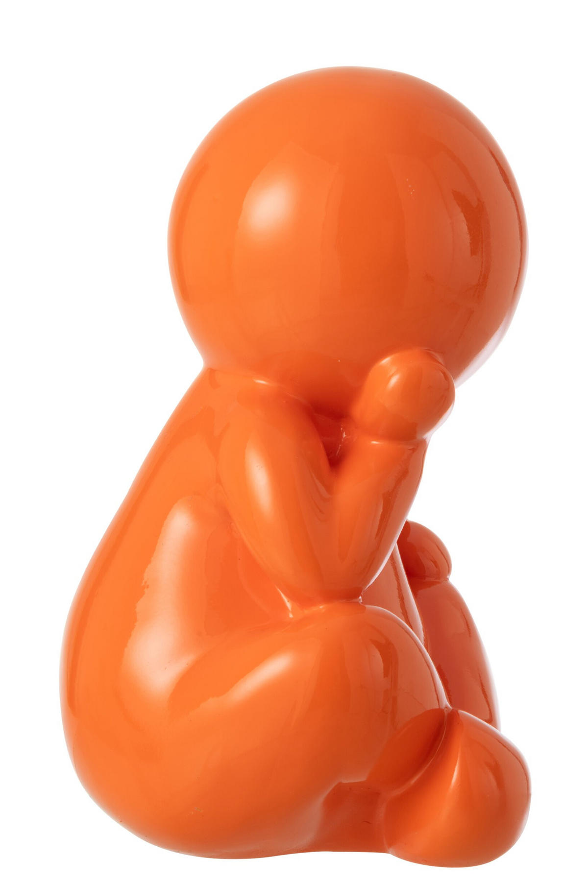 FIGUR MARCEL Orange - Orange, Glas/Naturmaterialien (22.5/35.5/25cm) - J-Line