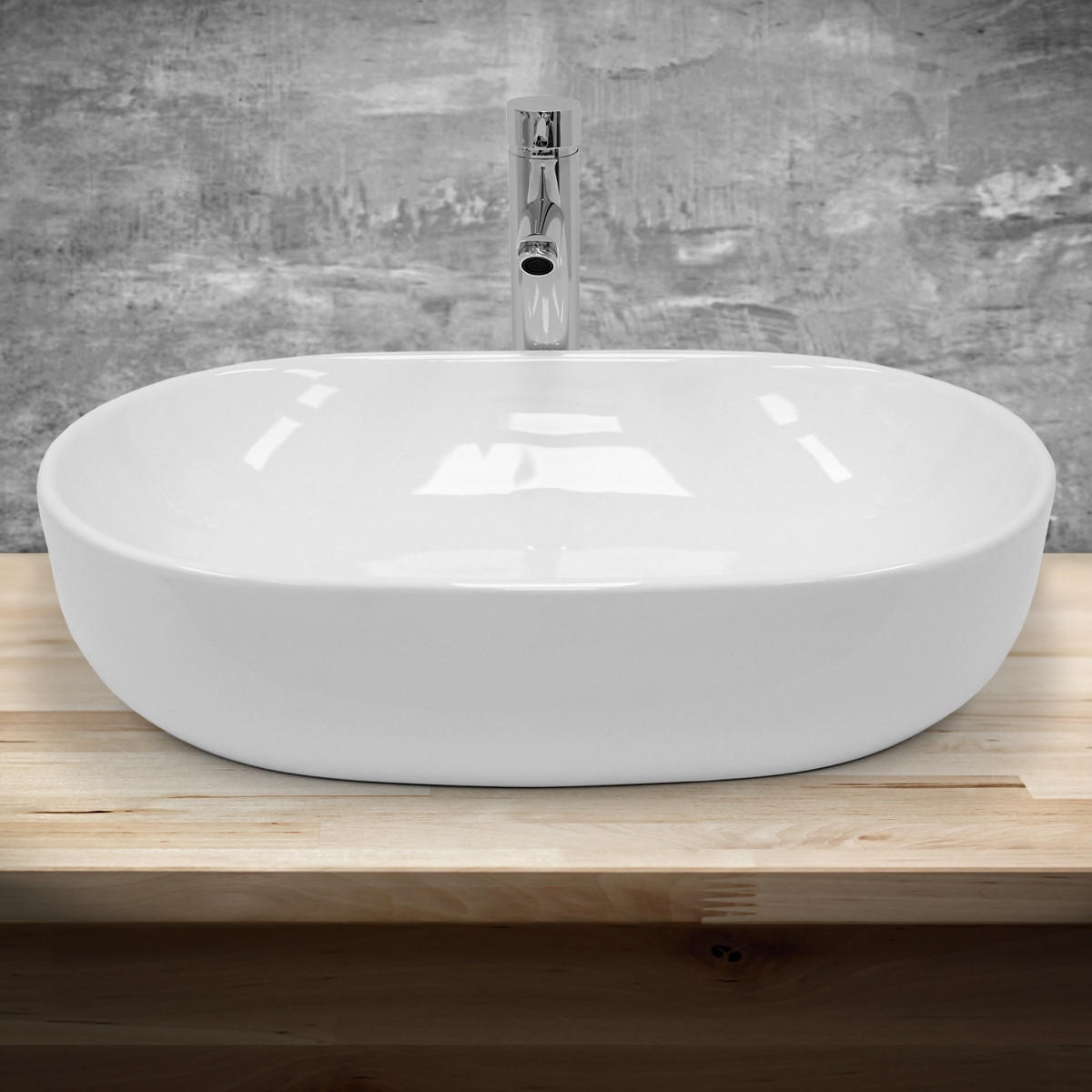 WASCHBECKEN - Weiß, Keramik (42/14.5/60cm) - LuxeBath