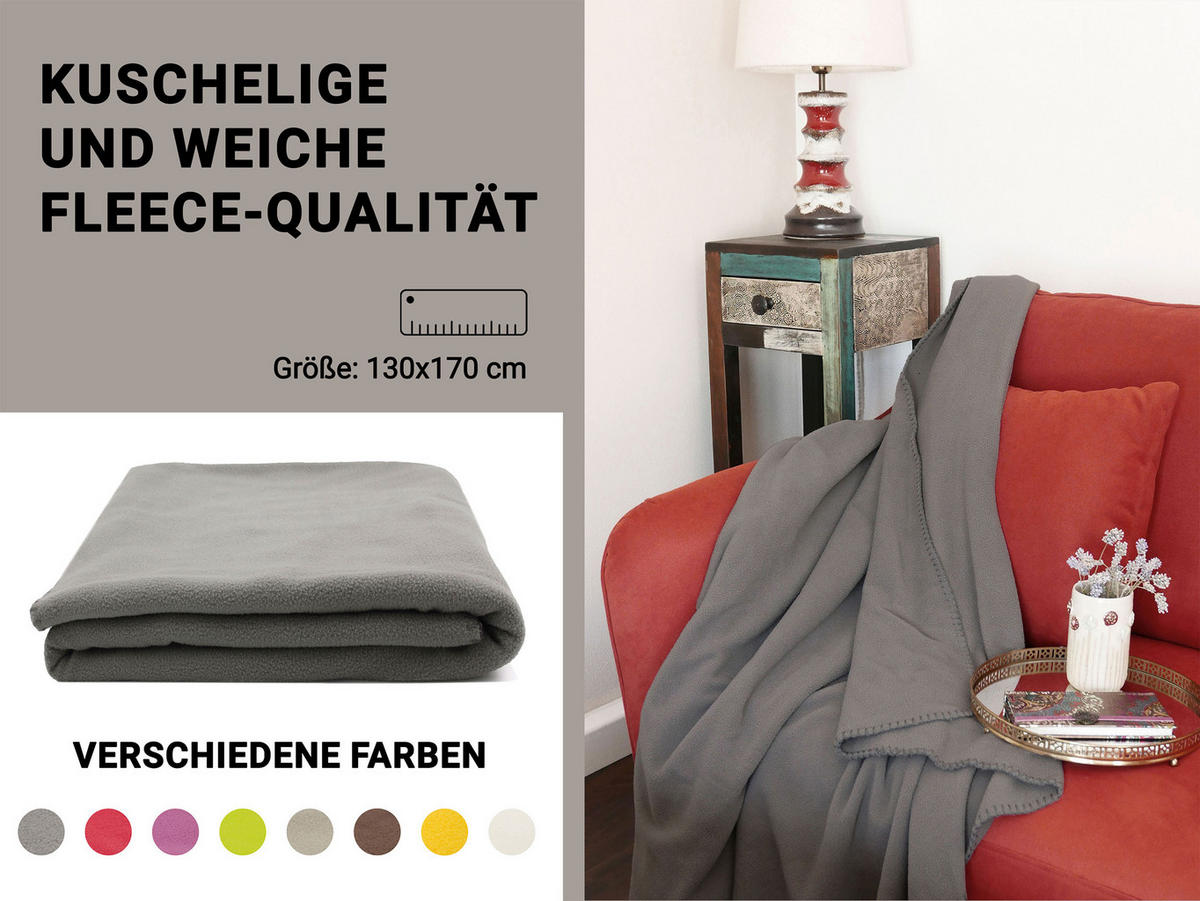 KUSCHELDECKE, 130x170 cm, 100% Polyester, Grau - Taupe, Textil (130/170cm) - Zollner