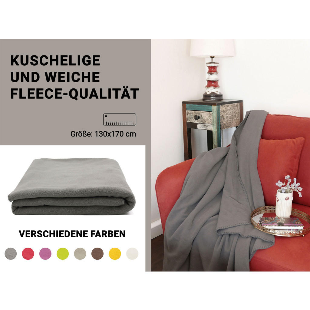 Thumbnail - Zollner Kuscheldecke,, Taupe, Textil, 130x170 cm, Oeko-Tex® Standard 100, Wohntextilien, Decken, Kuscheldecken