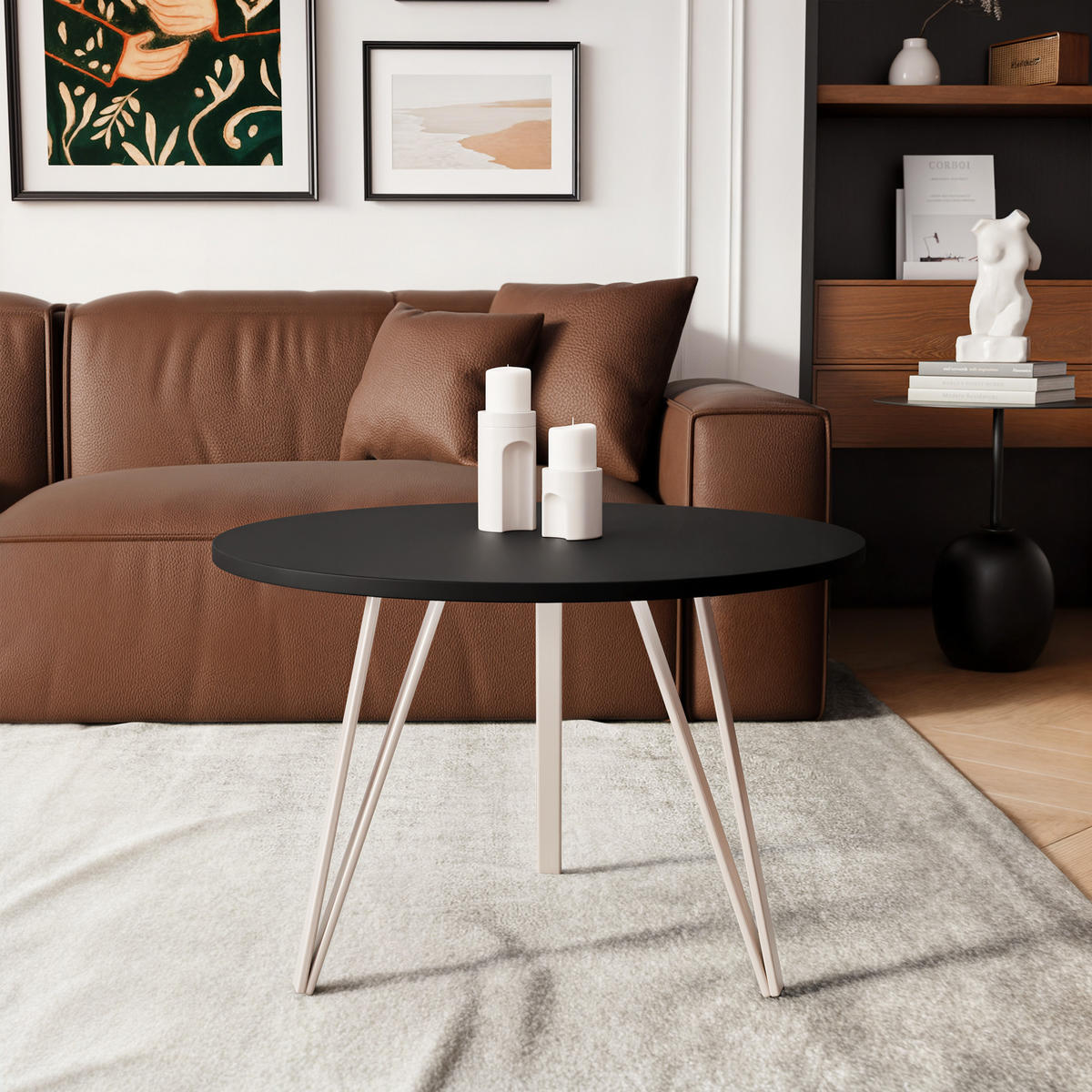 COUCHTISCH RIO - Schwarz, Holzwerkstoff (67/67/45cm) - Idohome