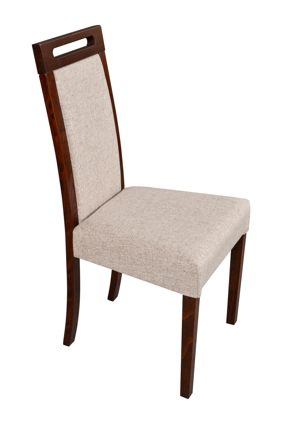 STUHL 2er Set ROMA 5 nussbaum - Champagner/Nussbaumfarben, Holz (43/96/40cm) - Leaf Design