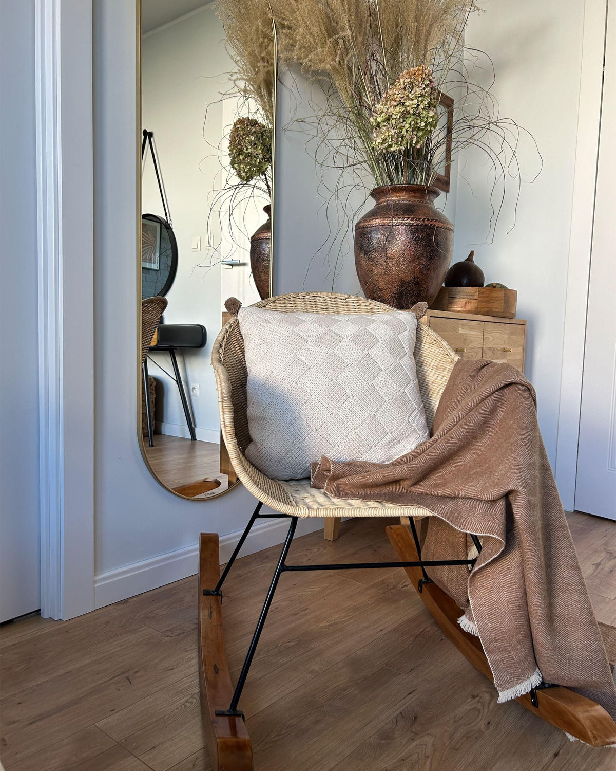 SCHAUKELSTÜHLE 2er Set Naturfarben Lavinio - Naturfarben, Naturmaterialen (61/80/98cm) - Beliani