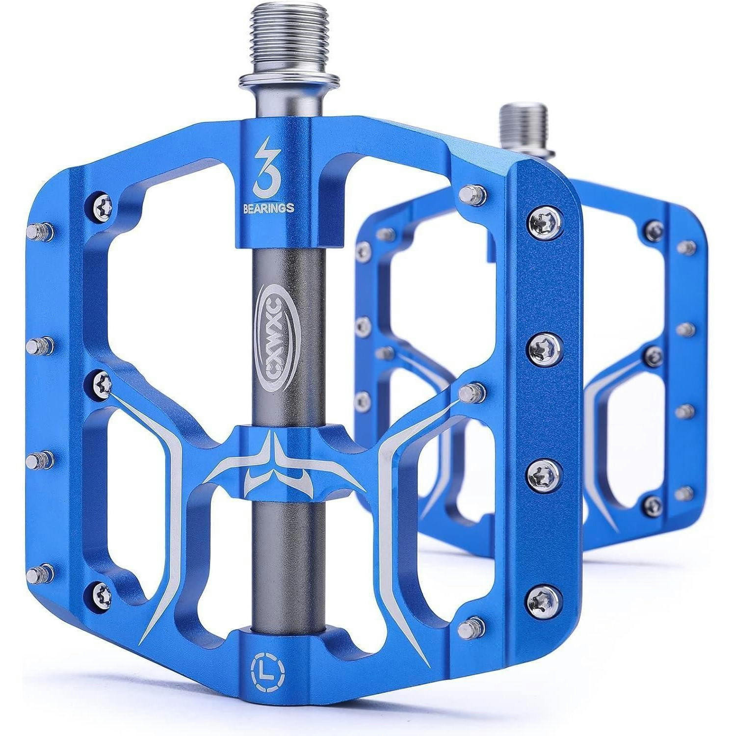 FAHRRADPEDALE Aluminiumlegierung Blau 3 Lager 9/16 Zoll - Blau, Metall (10.5/1.5/10.5cm)