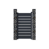 GARTENTOR Flügeltor - 103 x 183 cm - durchbrochen - Aluminium - Anthrazit - PRIMO - Anthrazit, Metall (100/178cm) - Vente-Unique