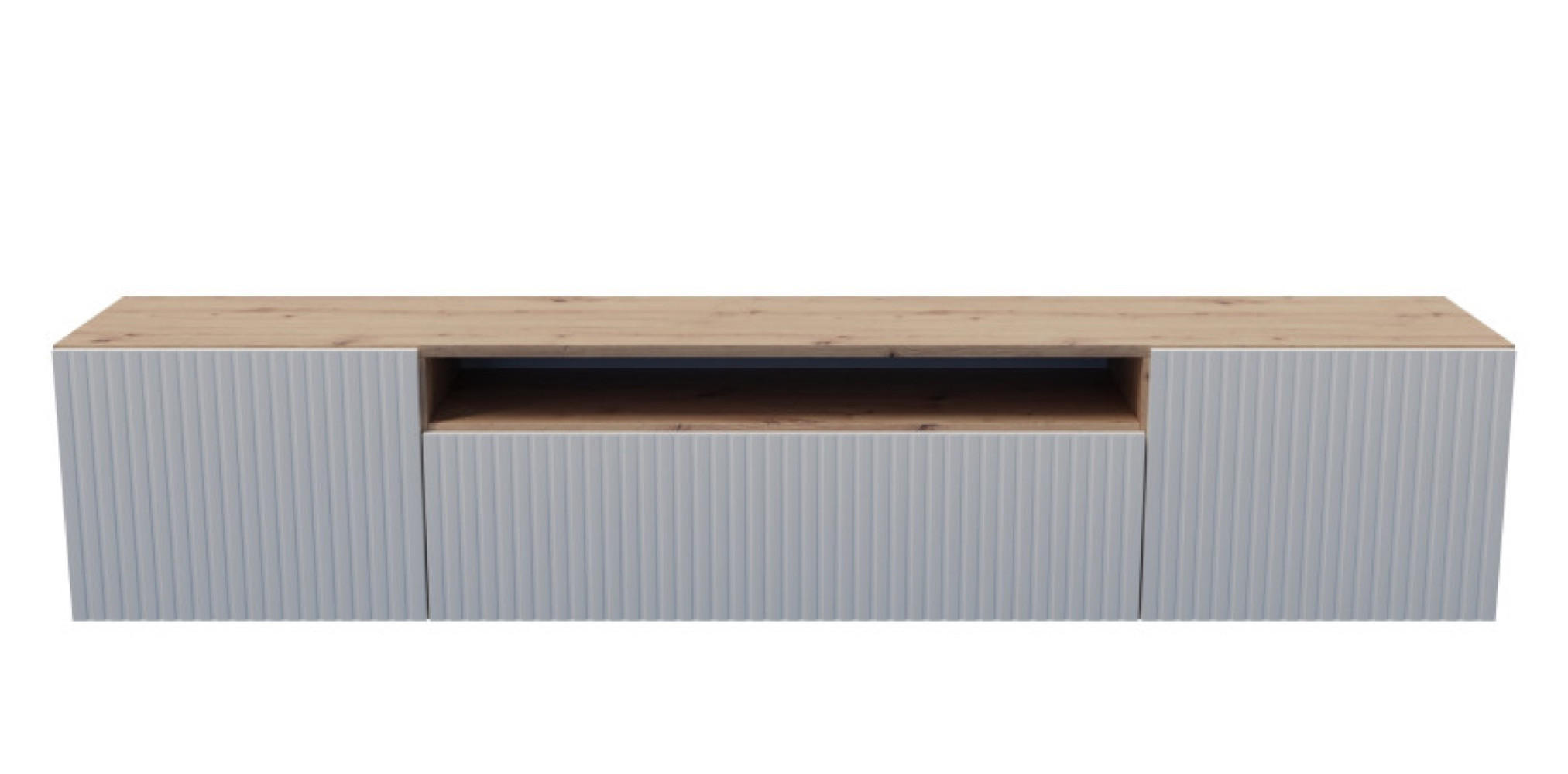 TV-SCHRANK Weiß Marco Hängend Mit Gefrästen Fronten - Weiß, Holzwerkstoff (200/40/41cm) - Sepro Meble