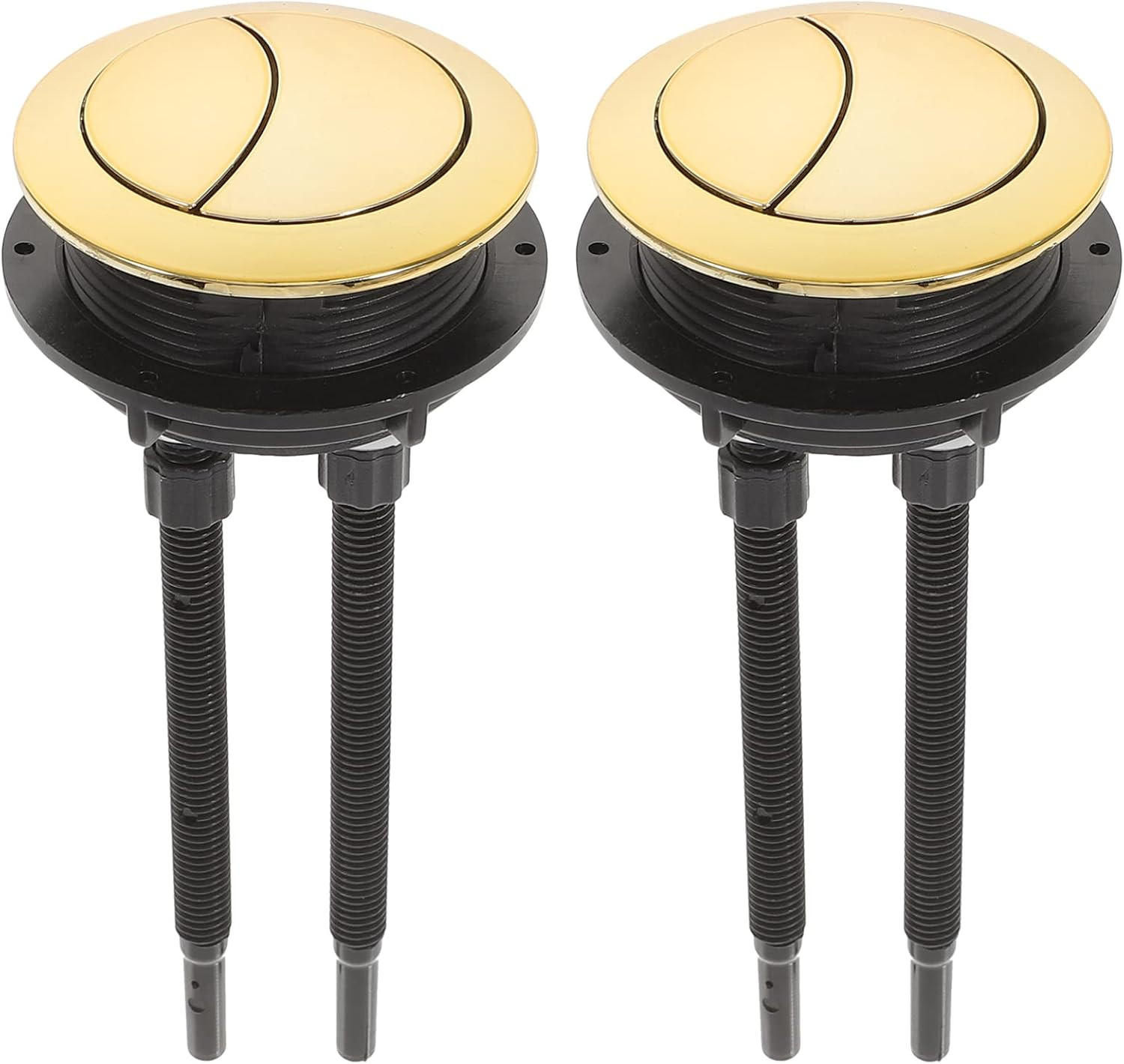 WC-SPÜLTASTE, Doppelstift, Gold, Durchmesser 5.8cm,2er-Pack - Goldfarben, Kunststoff (6/15/6cm)