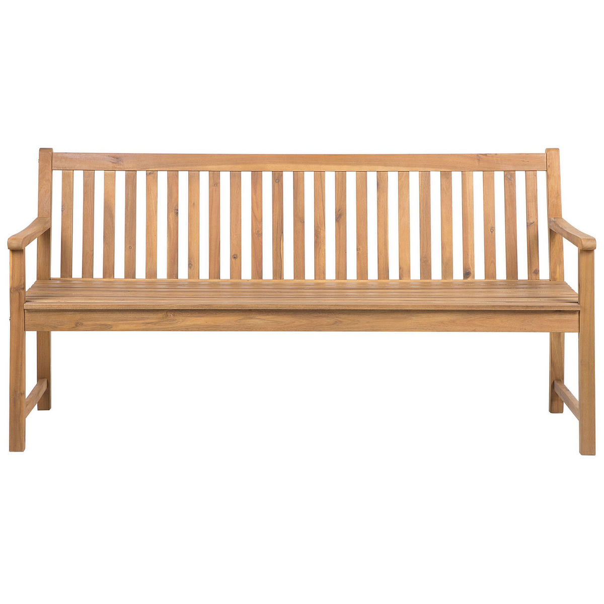 GARTENBANK zertifiziertes Holz hellbraun 180 cm Vivara - Hellbraun, Holz (180/88/67cm) - Beliani