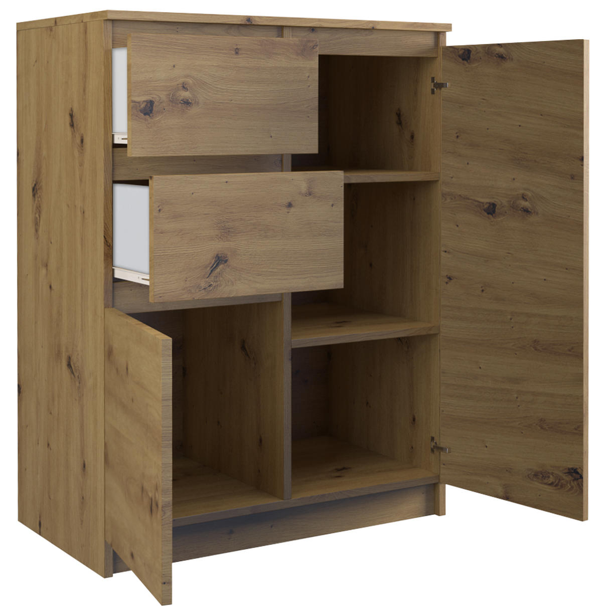 KOMMODE 2D2S - EICHE ARTISAN - Eiche Artisan, Holzwerkstoff (70/97/40cm) - CDF