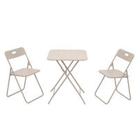 BALKONSET BISTRO SET,klappbar,Metall,für 2 Personen,Beige - Beige, Metall - LVHOM