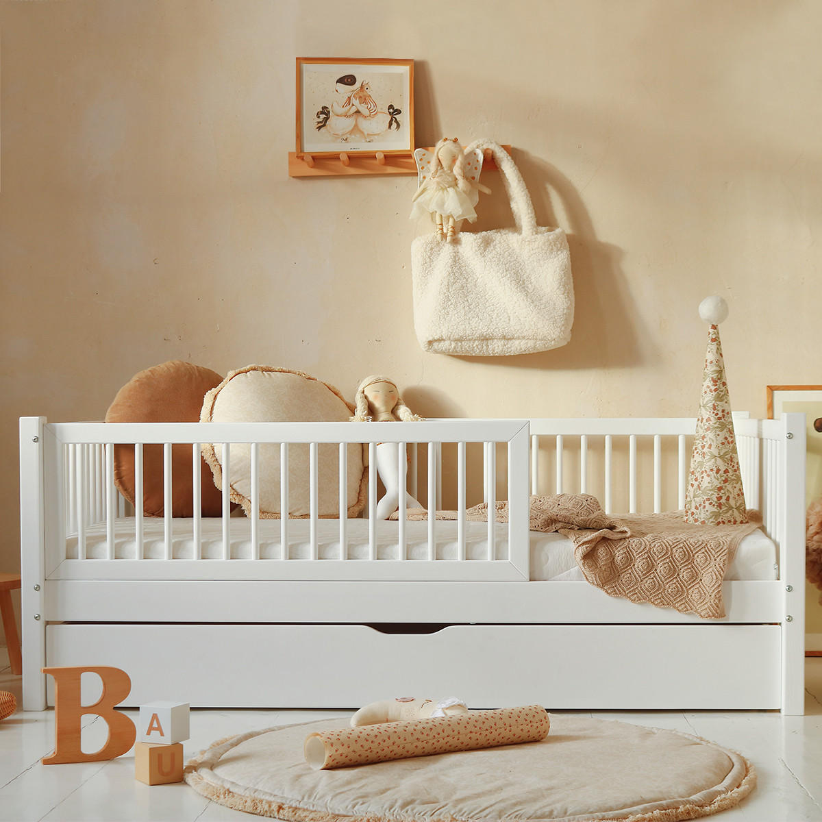 POSTEL 90/190 Sybil Bílá - bílá, dřevo (90/190cm) - Petits-meubles