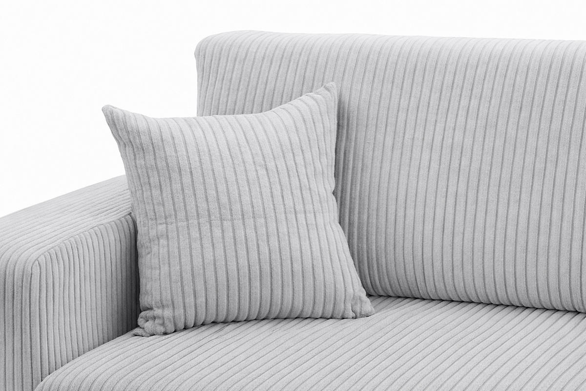 ECKSOFA Mit Schlaffunktion, Cordstoff Poso, Hellgrau, Rechts, ROUND ONE XL - Hellgrau, Holz (271/175cm) - Kaiser Möbel