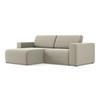 ECKSOFA Links Samt Stoff Creme - Perlmutt/Lila, Kunststoff/Textil (167/224cm) - Makamii