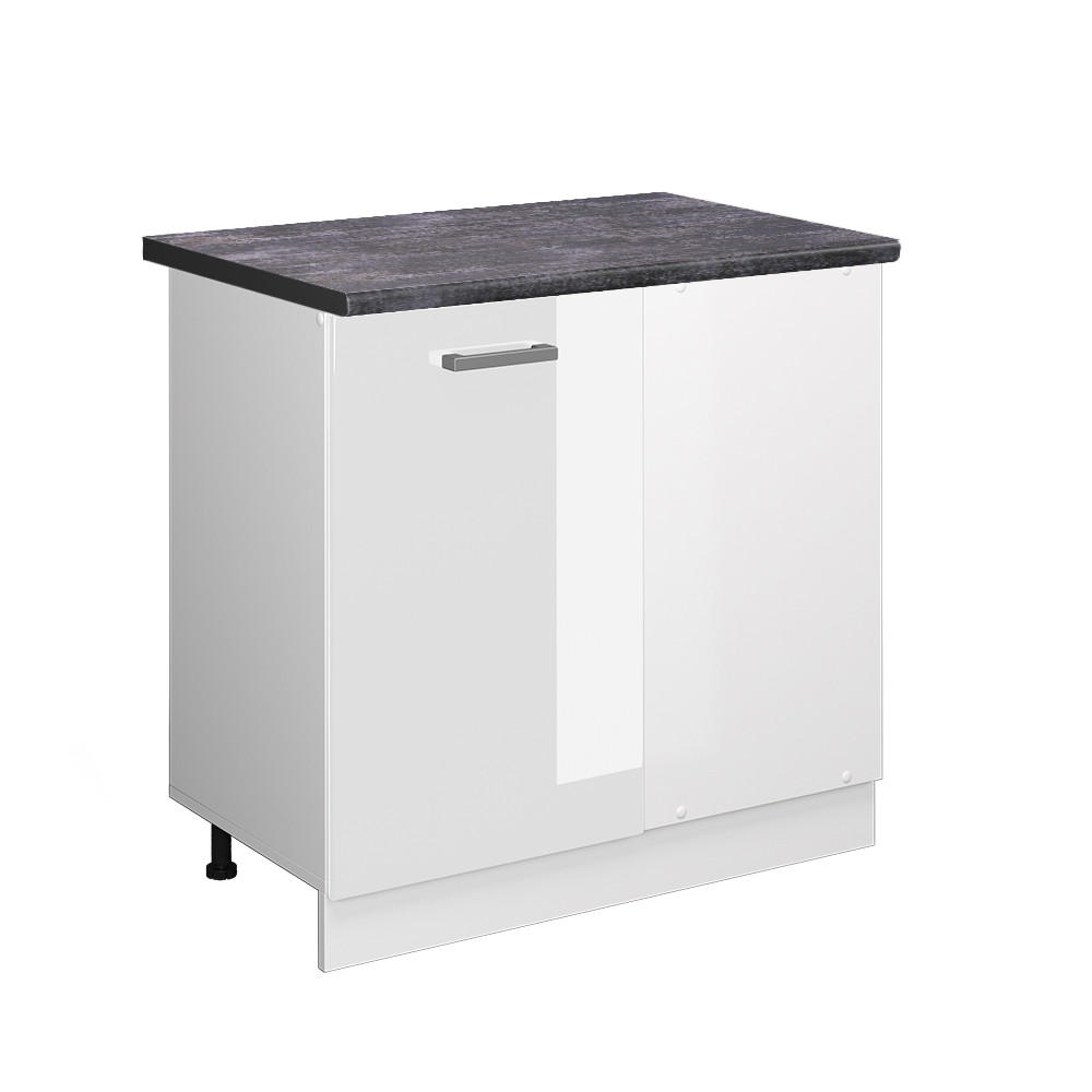 HÖRNUNDERSKÅP R-Line Vit högblank 86 cm , AP Antracit Vit högglans, Vit 81.6/86/60 cm