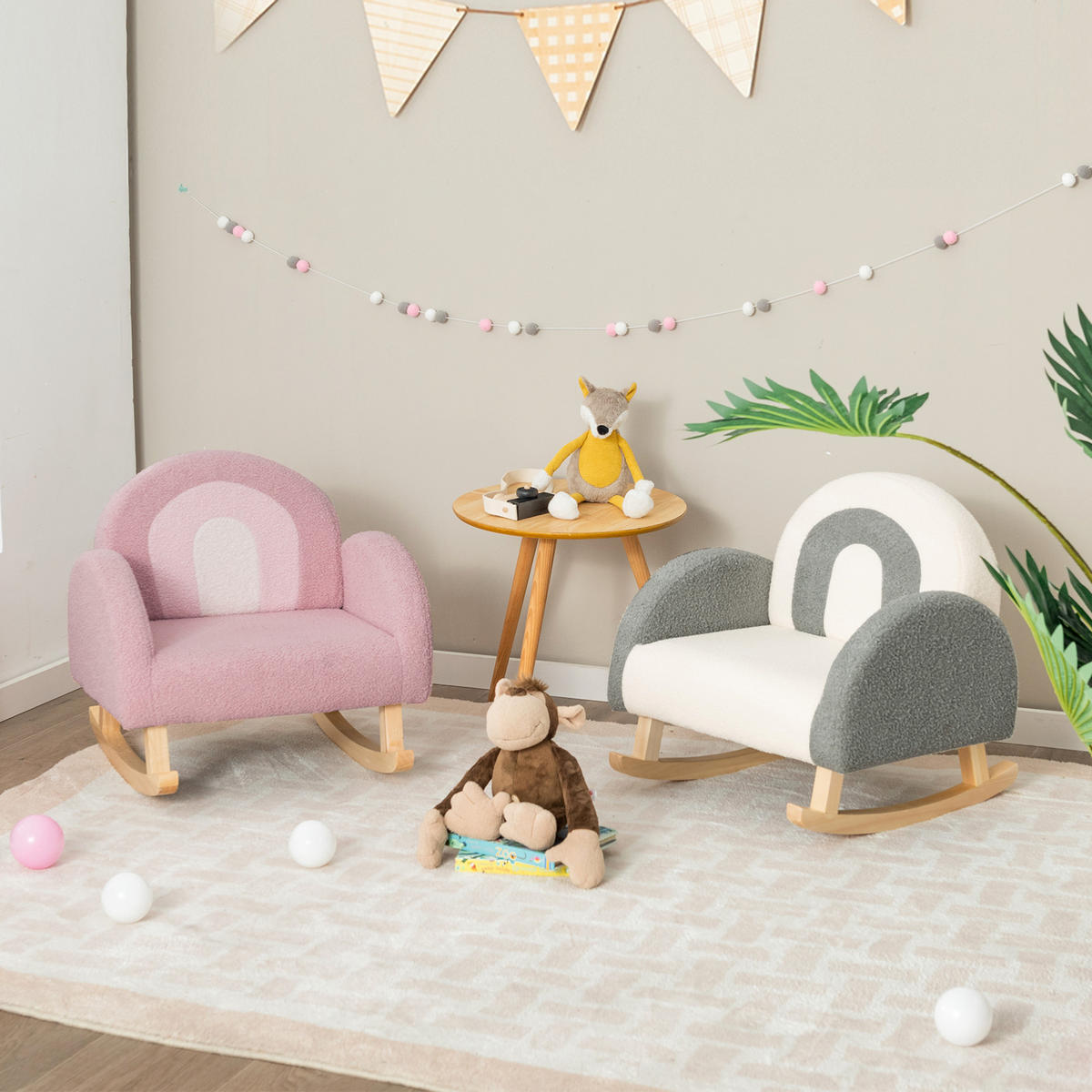KINDERSOFA 51cm Pink - Pink, Holz (50/51/51cm) - COSTWAY