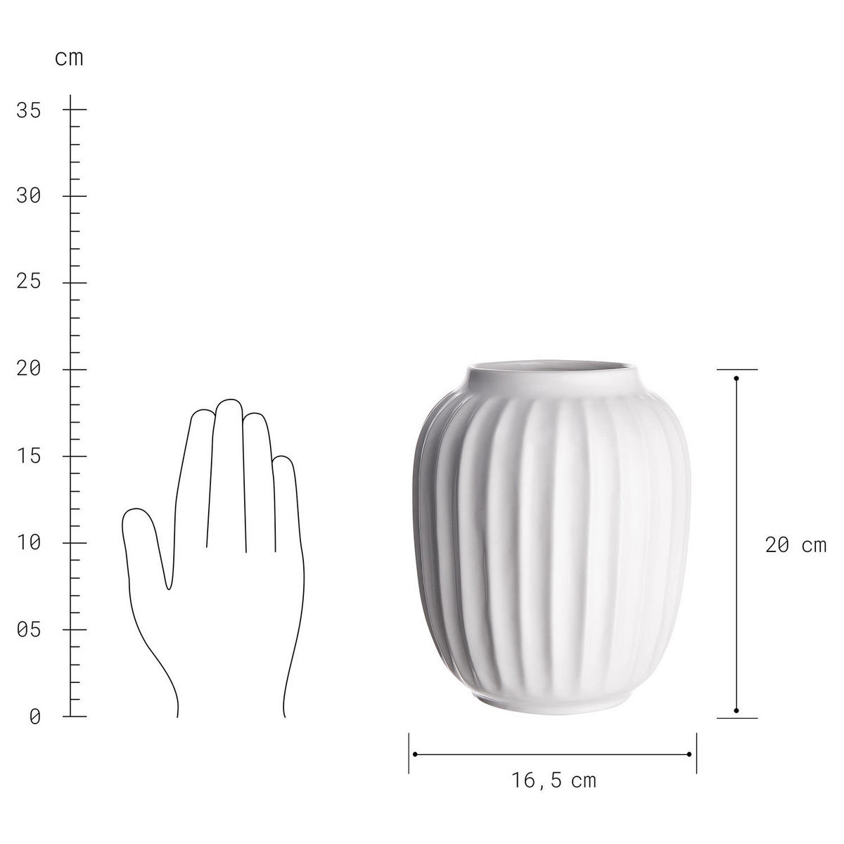 VASE Liv - Weiß, Keramik (20cm) - Butlers