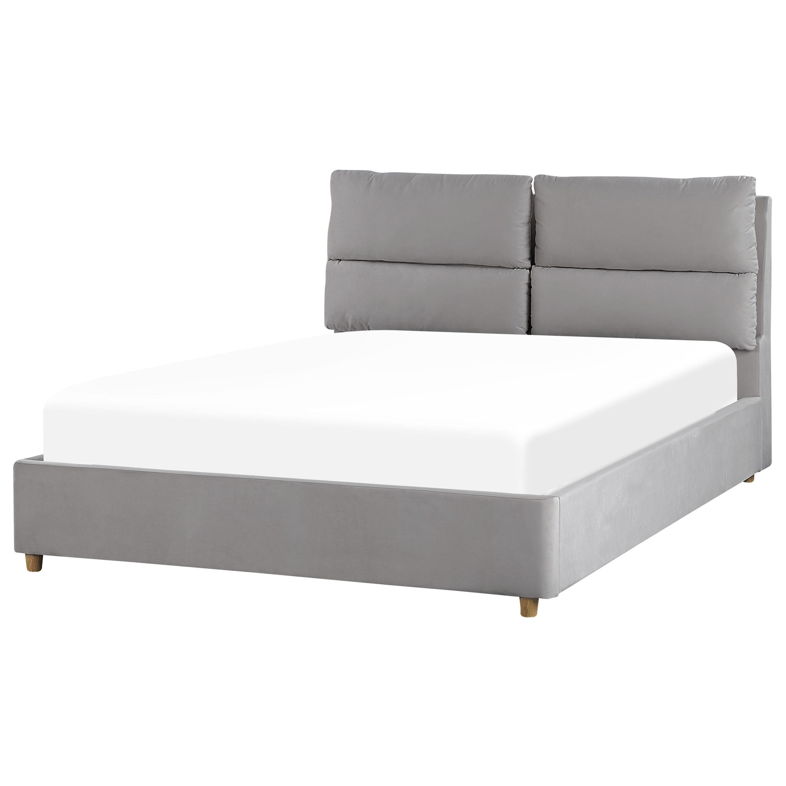 POLSTERBETT 140/200cm Hellgrau Batilly - Hellgrau, Textil (140/200cm) - Beliani