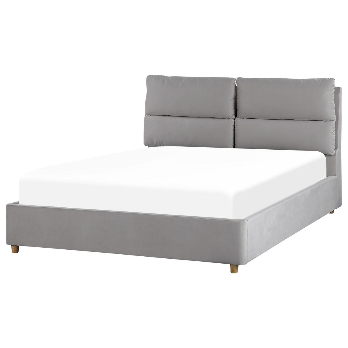 POLSTERBETT 140/200cm Hellgrau Batilly - Hellgrau, Textil (140/200cm) - Beliani
