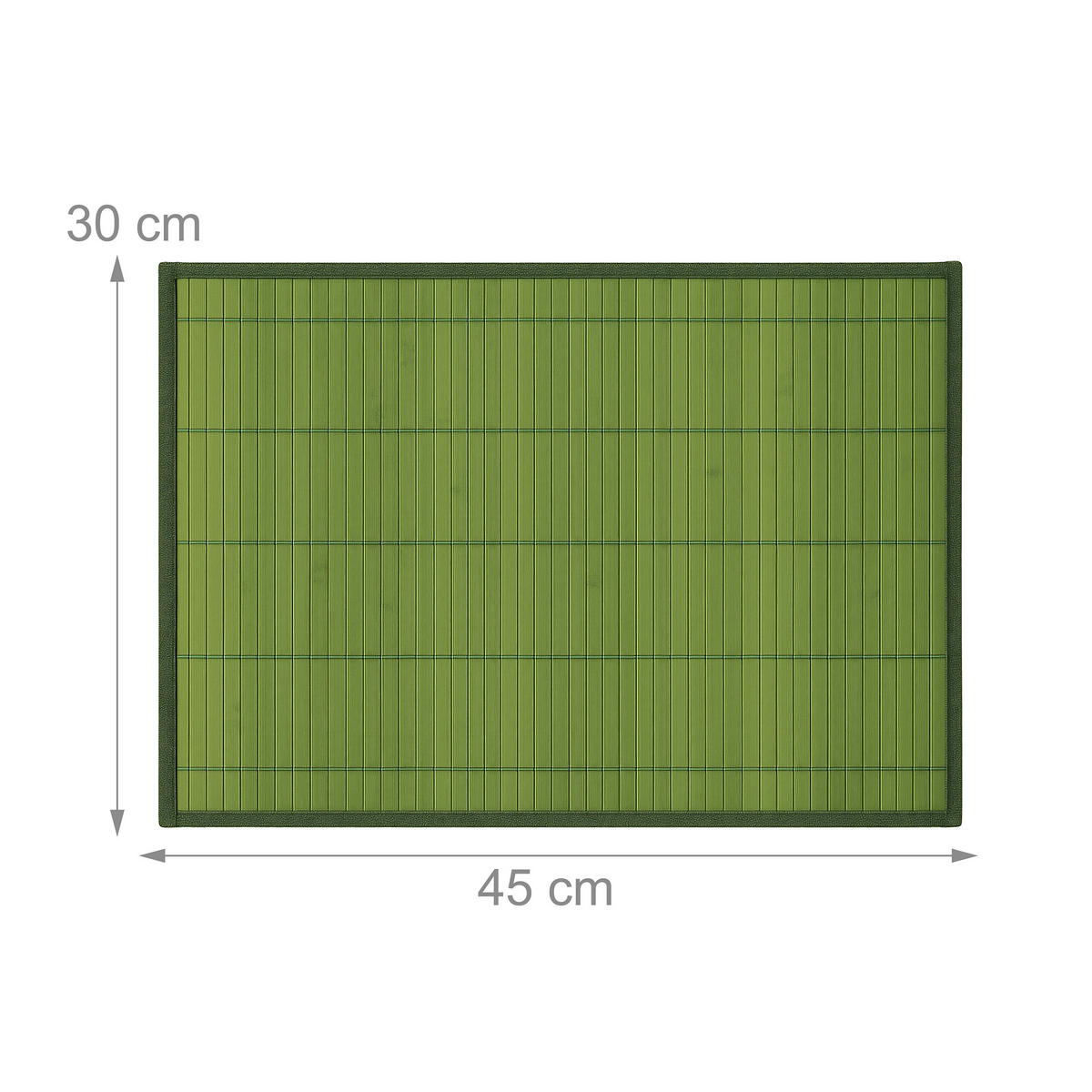 6-TLG.TISCHSET - Grün, Holz/Textil (30/45/0.3cm) - Relaxdays