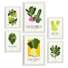 POSTER Set Mit 6 Lebensmittel Und Ernährungs Grünes Gemüse Natur Und Botanikdrucke Für Innenarchitektur A3 & A4 Weißer Rahmen - Weiß, Papier (29/3cm) - Nacnic
