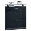 SCHUHSCHRANK Loret Fronten in Schwarz matt - Schwarz, Holzwerkstoff (89/104/23cm) - Vladon