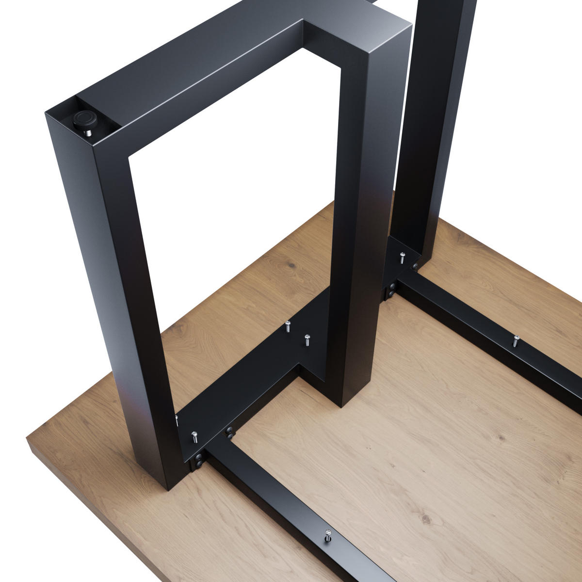 TISCHBEINE Astana Metall Schwarz 140/70/72 cm - Schwarz, Metall (70/72/140cm) - Metalo Pro
