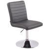 DREHSTUHL Lederlook grau - Chromfarben/Grau, Textil/Metall (44/81/60cm) - CLP