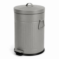 MÜLLEIMER Grau Tretpedal Soft Close Metall 20 l - Grau, Kunststoff/Metall (29.5/47/29.5cm) - Relaxdays