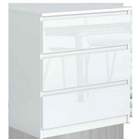 KOMMODE NUDO 70/78,5/39cm mit 3 Schubladen Türen Weiß - Weiß Hochglanz/Weiß, Holzwerkstoff (70/78.5/39cm) - MASSENO