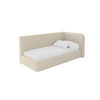 EINZELLBETT Jugendbett mit Bettkasten, Links - AURY 100x200 Dunkelbeige - Cappuccino, Holzwerkstoff/Textil (100/200cm) - ALTDECOR
