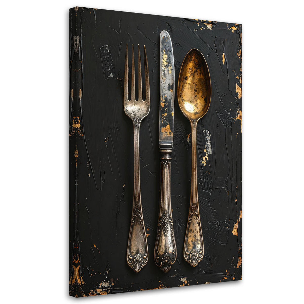 LEINWANDBILD Essen & Trinken 70x100cm - Goldfarben, Textil (70/100cm) - Feeby