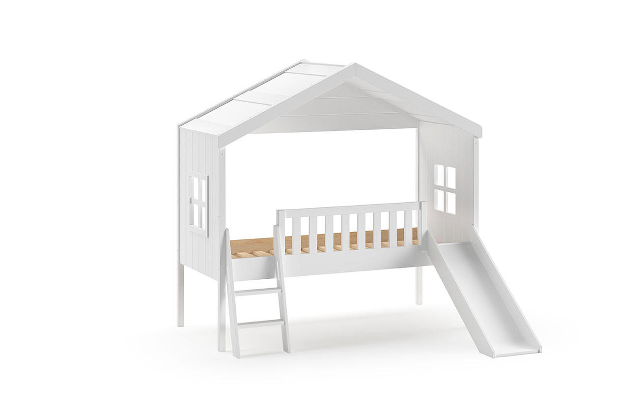 HAUSBETT HUIZ Weiß 192x213x202 cm - Weiß, Holz - FURNLUX