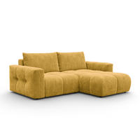 ECKSOFA VERONA 3-Sitzer rechts, Gelb - Gelb/Schwarz, Holz/Textil (224/173cm) - Courtois Laville