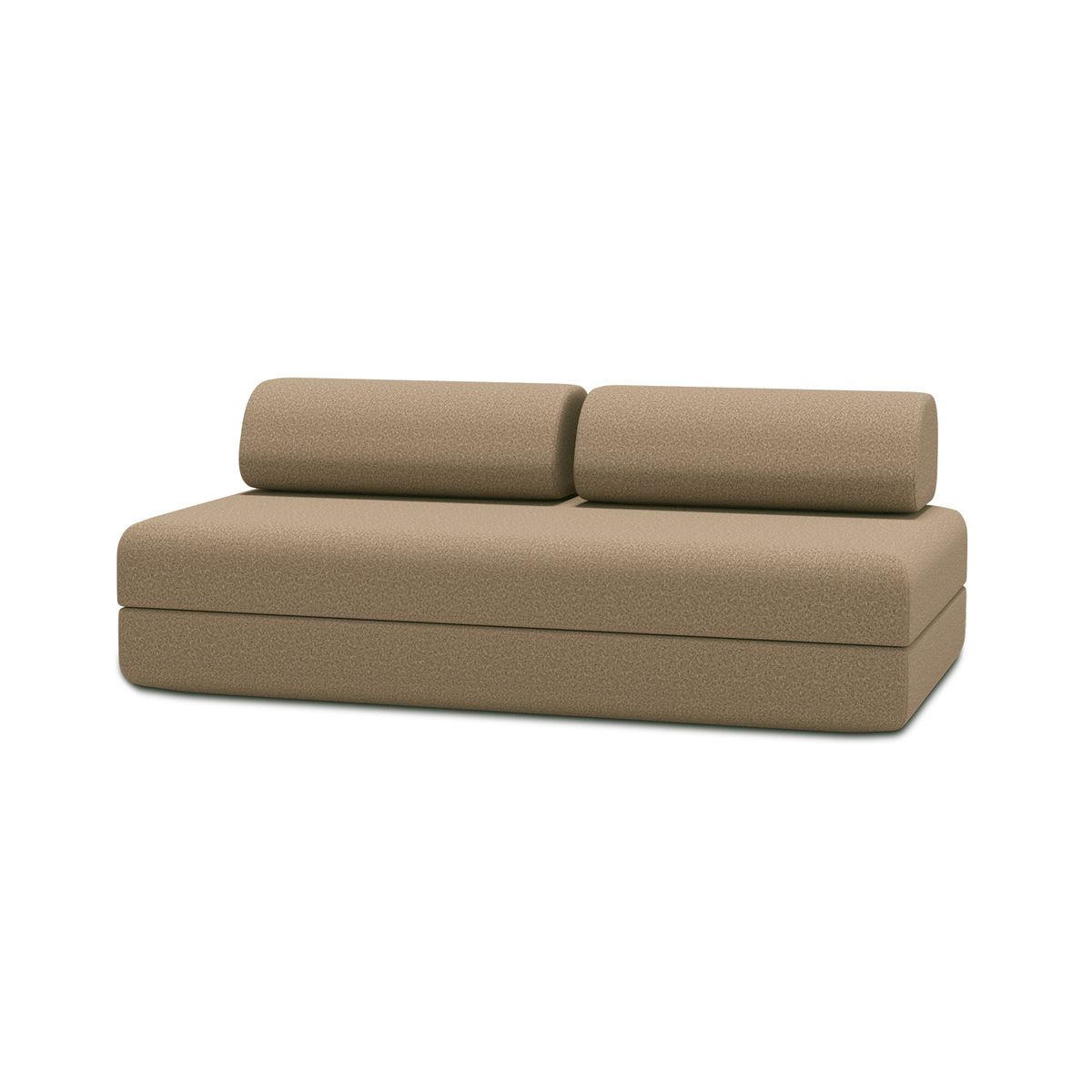 2-3-SITZER-SCHLAFSOFA aus glattem, braunem Stoff - Braun, Textil (95/70.5/190cm) - Kimo