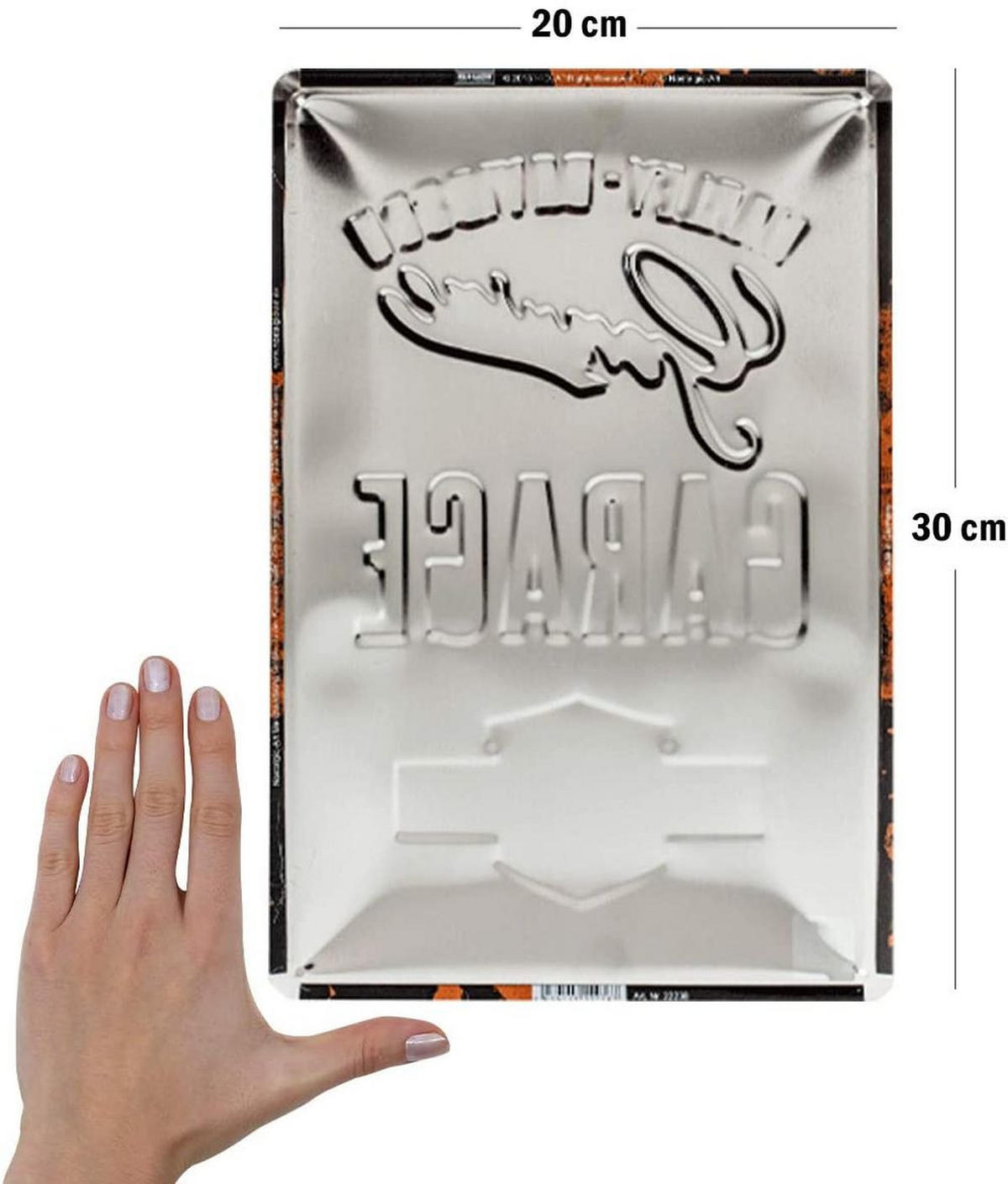 BLECHSCHILD 20/30 cm Harley-Davidson Garage - Multicolor, Metall (20/30/0.2cm) - Nostalgic-Art