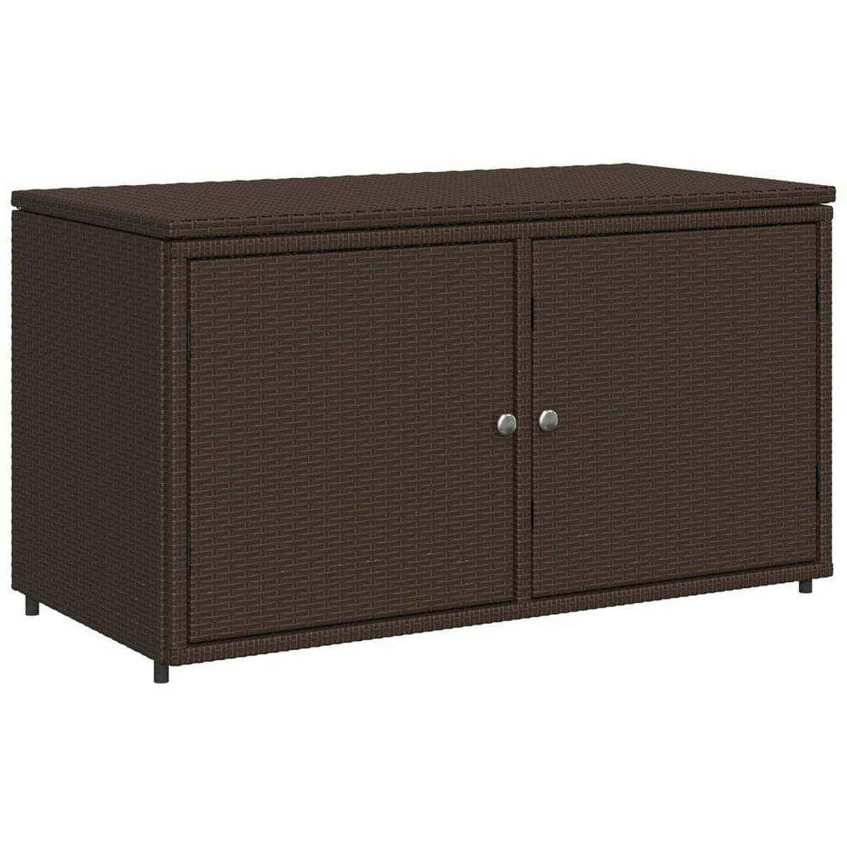 GARTENSCHRANK Braun 110x55x60,5 cm Poly Rattan - Braun, Kunststoff (110/60.5/55cm) - furnicato