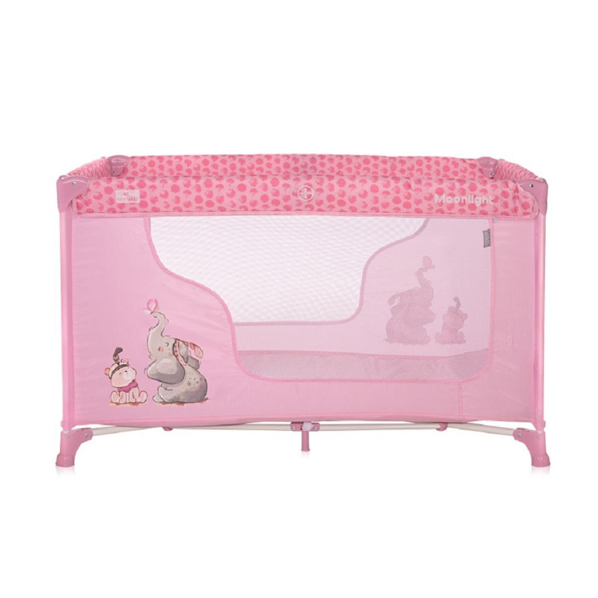 BABY REISEBETT Laufstall Moonlight rosa pink seitliche Öffnung Tragetasche faltbar - Rosa, Kunststoff (60/120cm) - Lorelli