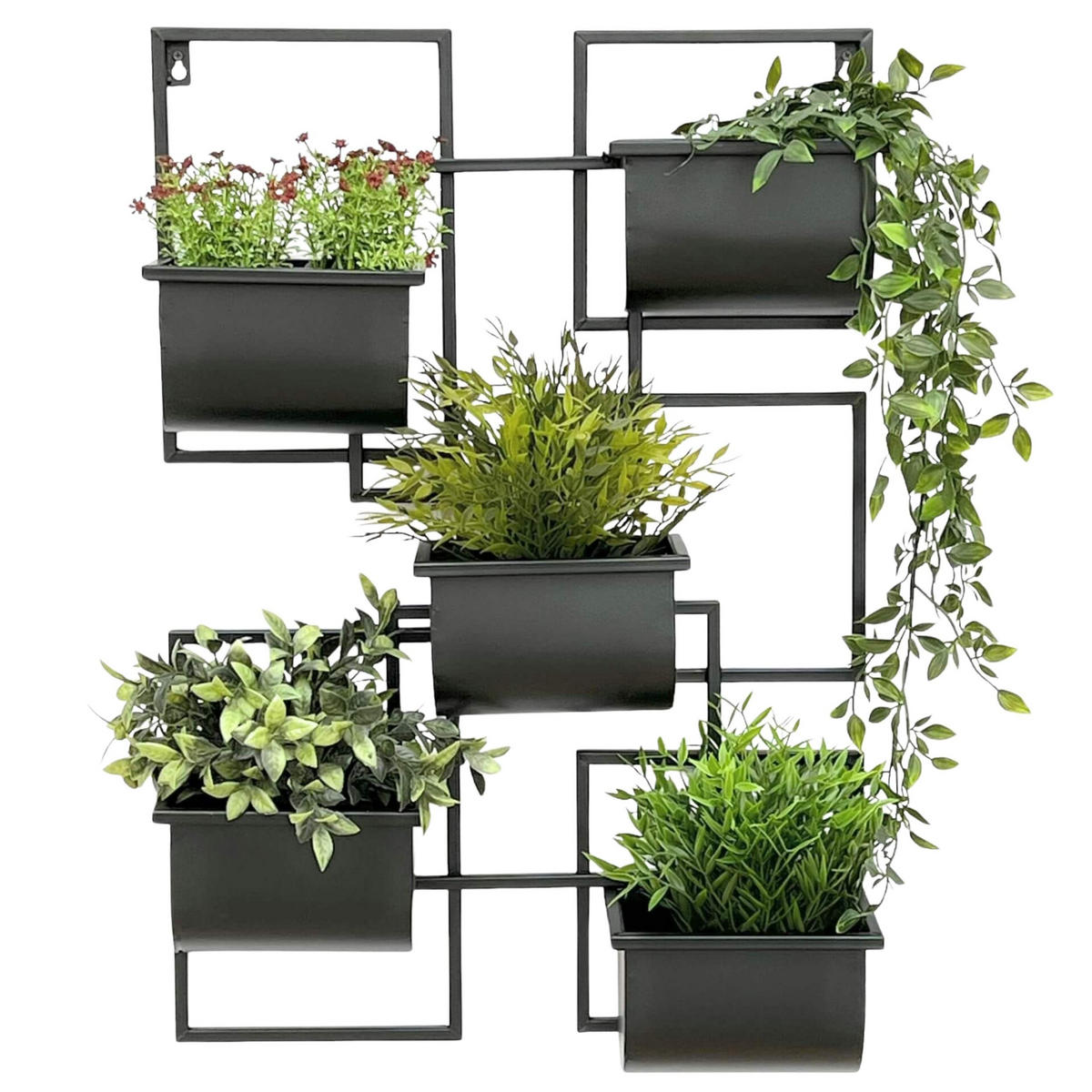 KRÄUTERREGAL Wand Metall Schwarz 48/13/70 cm - Schwarz, Metall (48/70/13cm) - DanDiBo