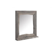 BADSPIEGEL Akazie 70x12x78 grau lackiert PURE ACACIA #603 - Grau, Holz (70/78/12cm) - Massivmoebel24