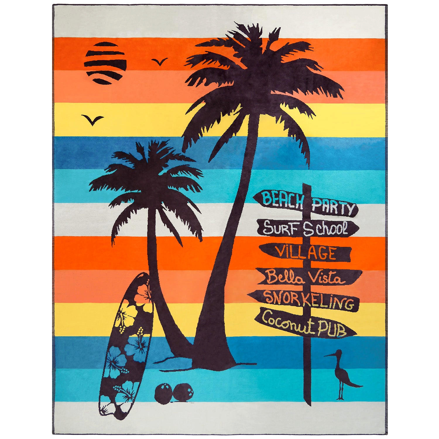 STRANDTUCH aus Veloursfrottee Jacquard Mehrfarbig 140x180 400g/m² - Coconut Beach - Multicolor, Textil (140/180cm) - LE COMPTOIR DE LA PLAGE
