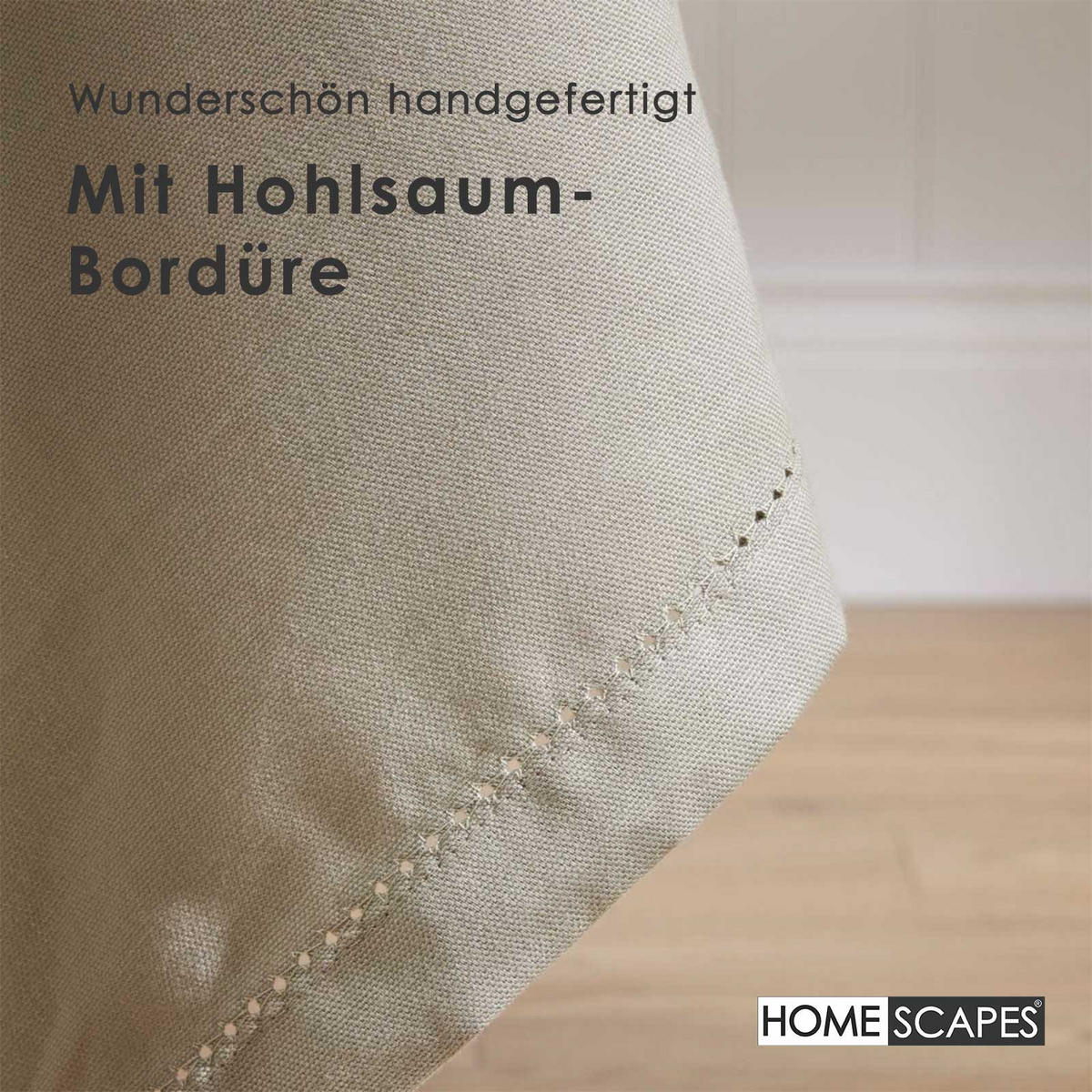 TISCHDECKE grau 137/228 cm, 100% Baumwolle - Grau, Textil (137/228cm) - Homescapes